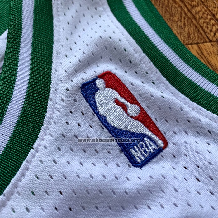Camiseta Boston Celtics Kevin Garnett NO 5 Hardwood Classics Throwback 2007-08 Blanco